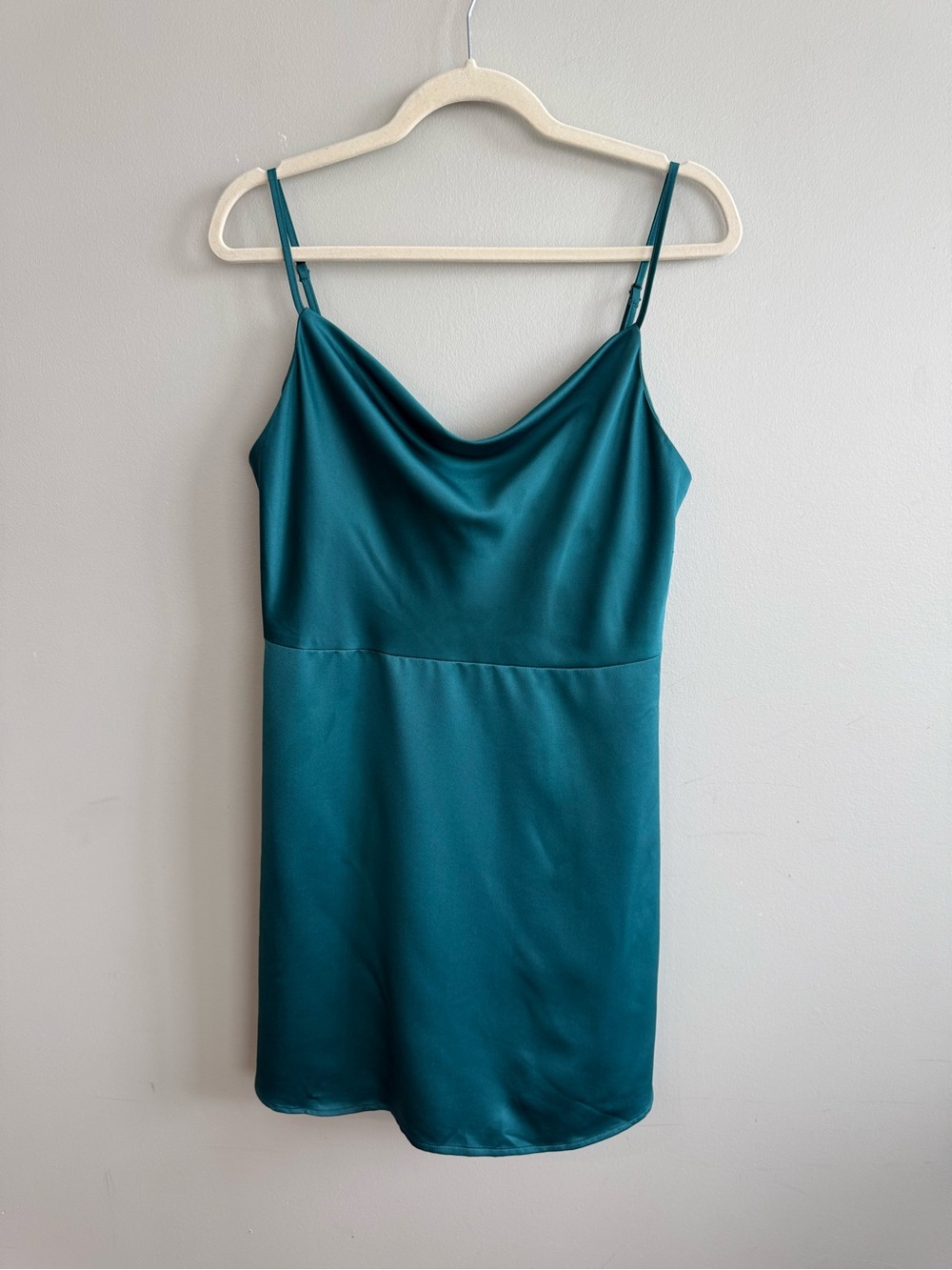 Silky Teal Slip Dress mini
